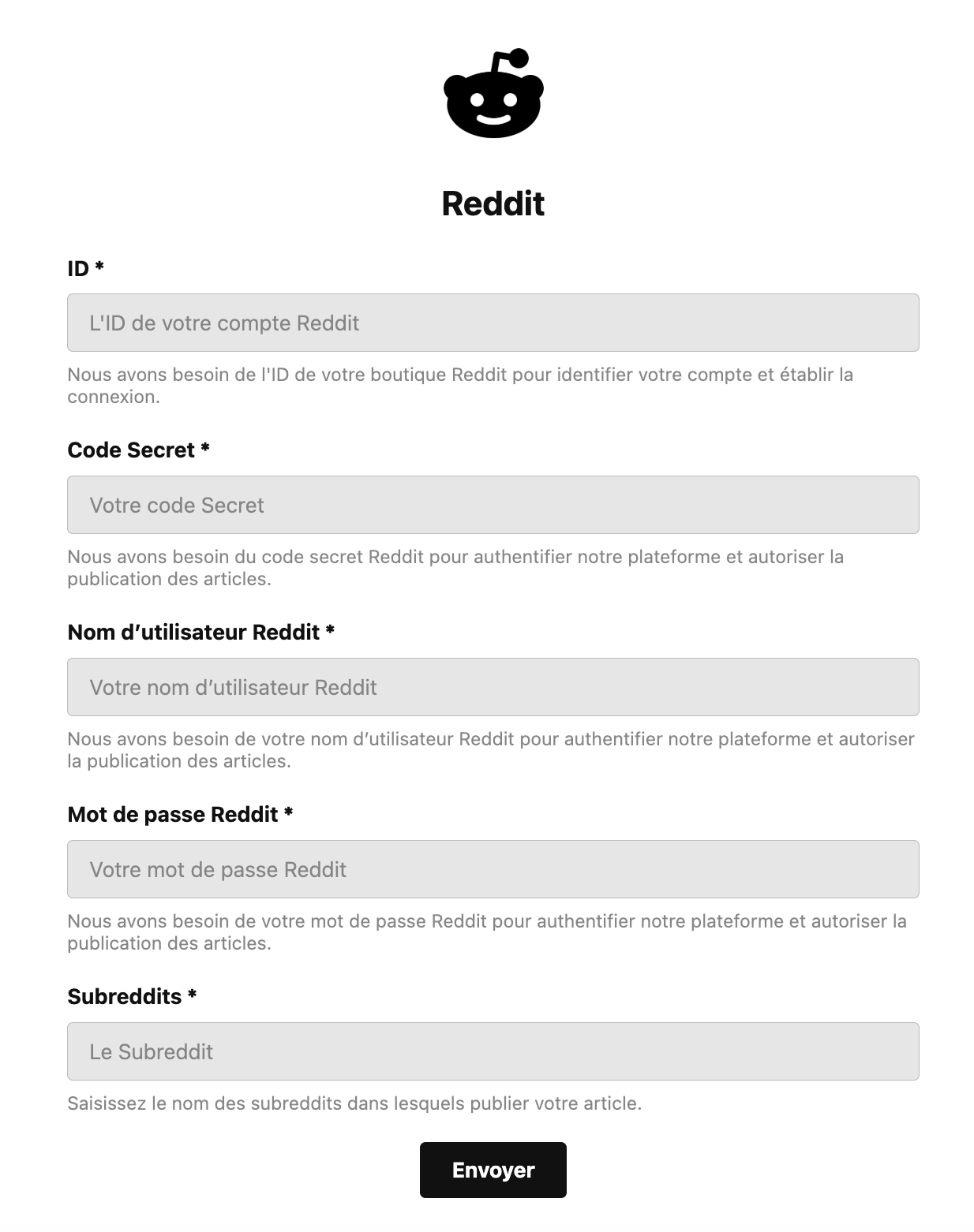 Informations à renseigner après votre souscription à l’une de nos offres.