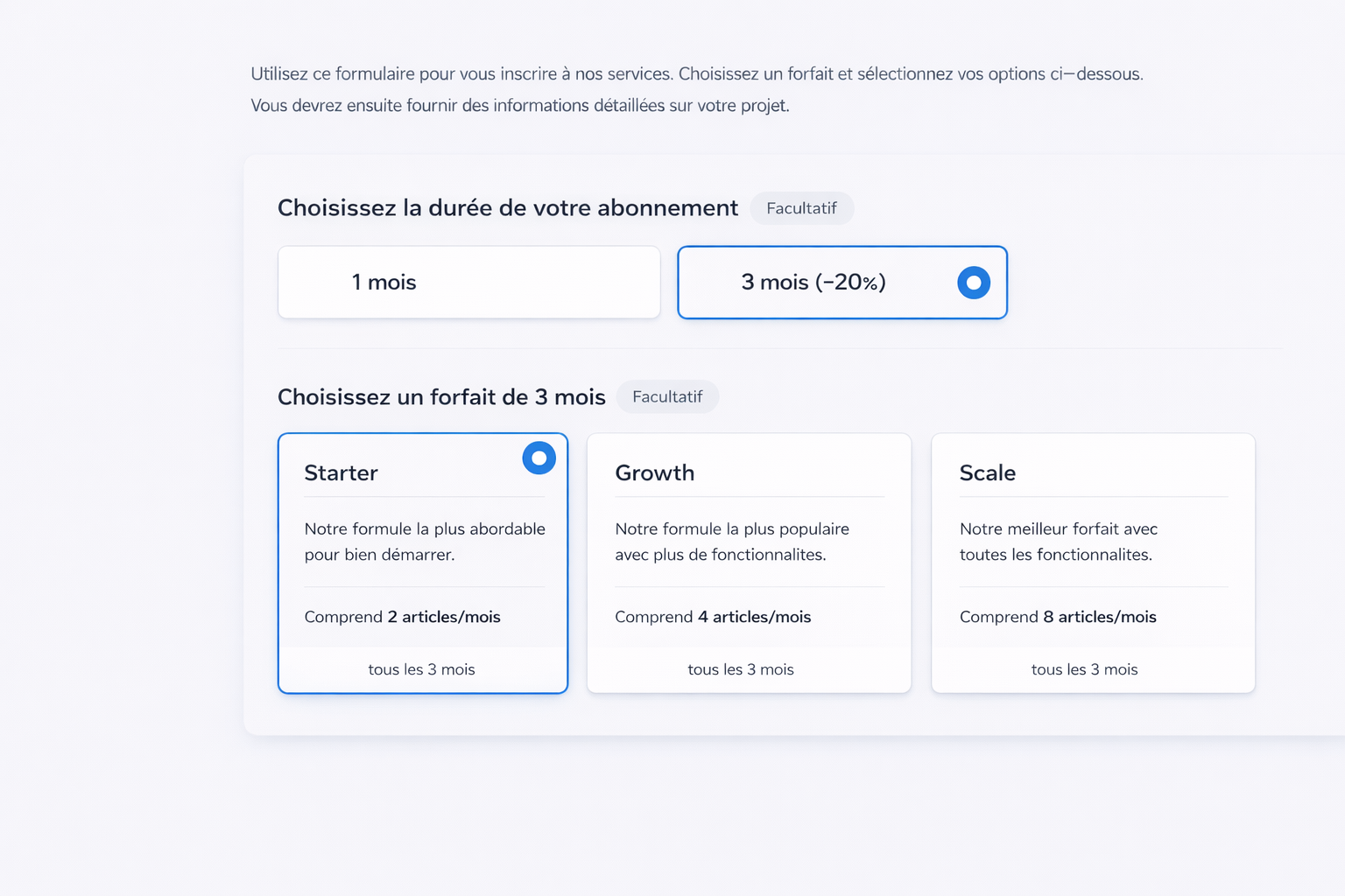 Abonnement d'articles SEO